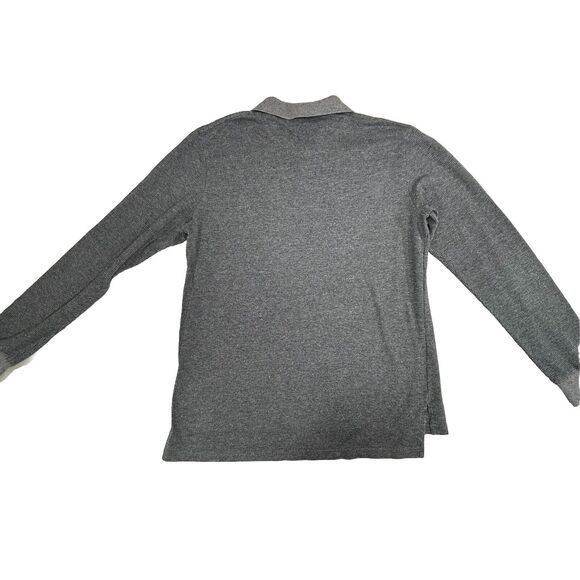 Polo Ralph Lauren Shirt Men L Gray Black Houndstooth Pima Cotton Long Sleeve 90s - Picture 2 of 12